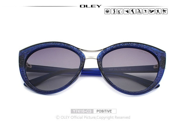 OLEY High Quality Cat Eye Sunglasses Women
