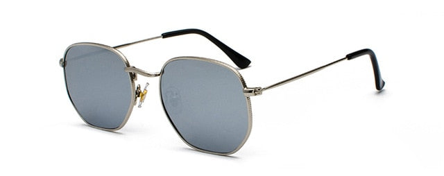 vintage gold sunglasses men square metal frame