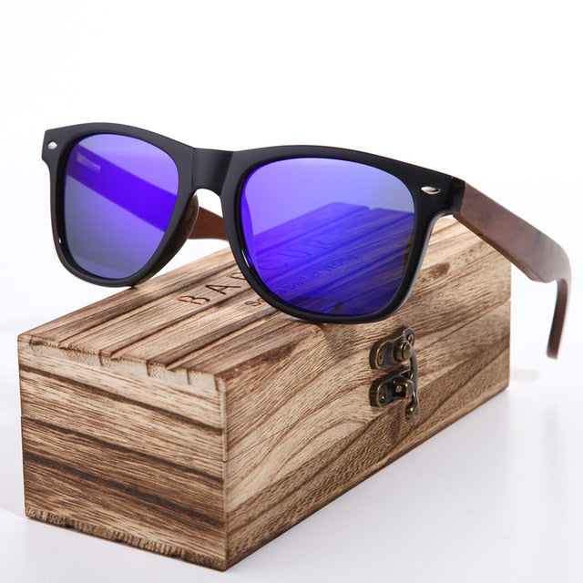 BARCUR Black Walnut Sunglasses Wood Polarized Sunglasses Men
