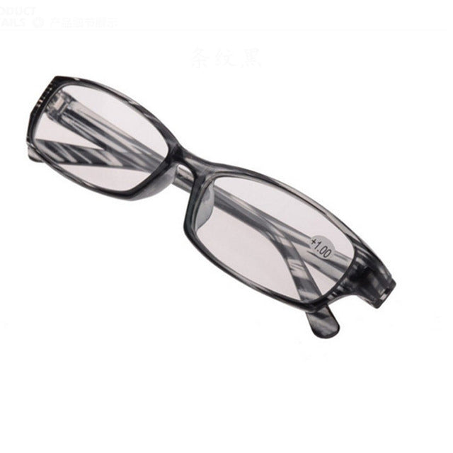 Seemfly Ultra-light Stripe Reading Glasses Clear Leans